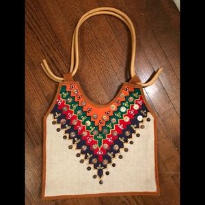 Vintage colorful bag with beadwork